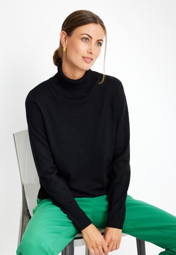 IN FRONT Camille High Neck Pullover, Farve: Black, Størrelse: M, Dame - IN FRONT