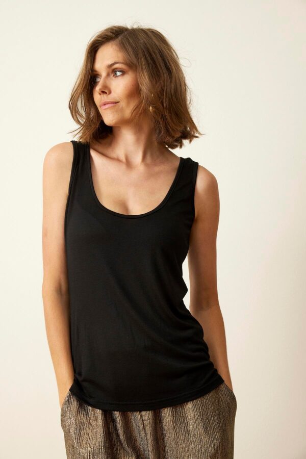 IN FRONT Slip Tank Top, Farve: Black, Størrelse: M, Dame - IN FRONT